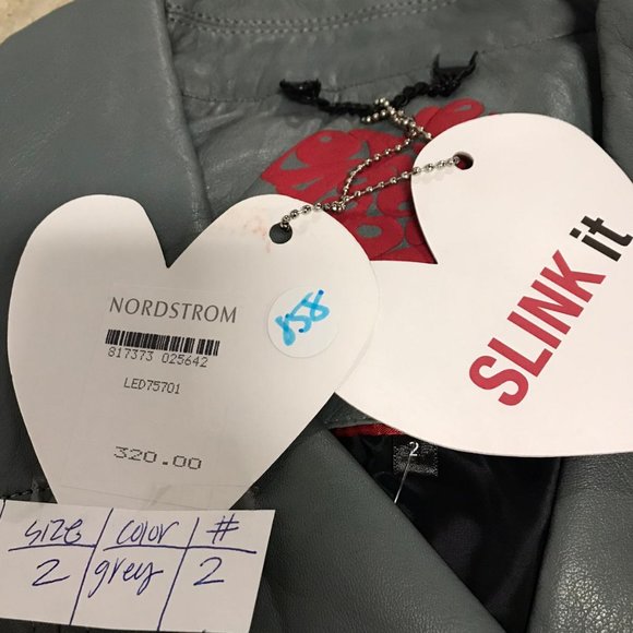 NWT LAMB LEATHER SLINK Crop Jacket Size 2 AUTHENTIC GENUINE MOTORCYCLE MOTO zip - Picture 4 of 4